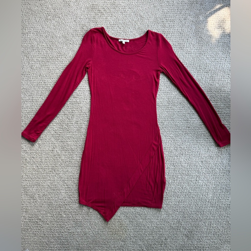 Charlotte Russe Burgundy Long Sleeve Dress